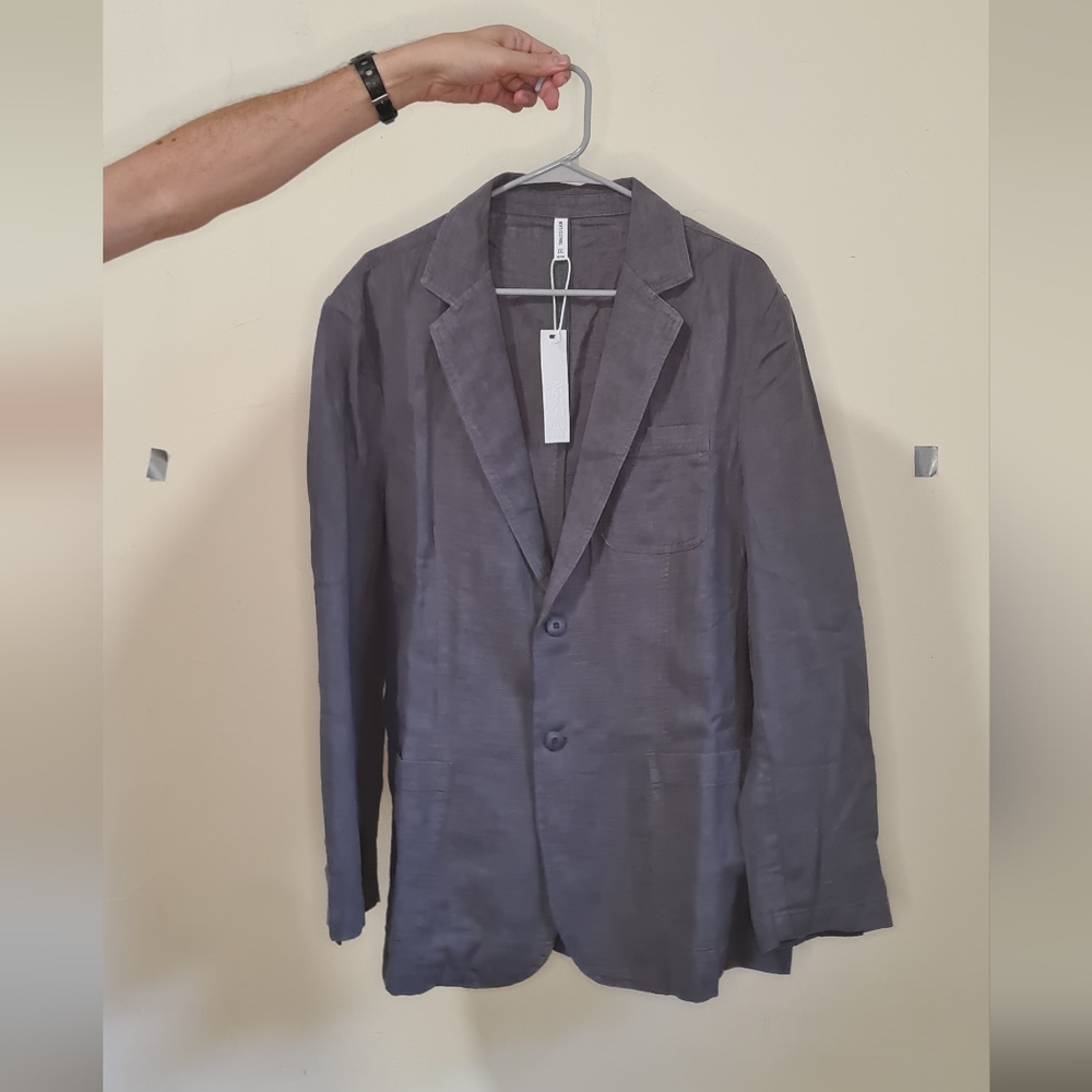 Men's cotton linen suit jacket. Summer linen jacket.
